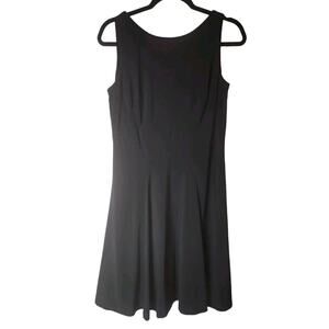 Lauren Ralph Lauren Knee Length Sleeveless Black Flowy Sheath Dress Sz 10 Career